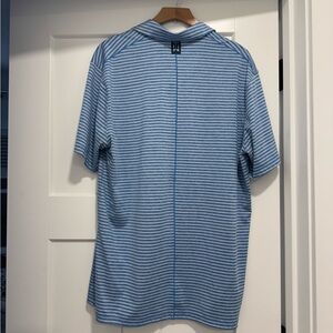 Nike blue and white stripe Tiger Woods dry fit golf polo